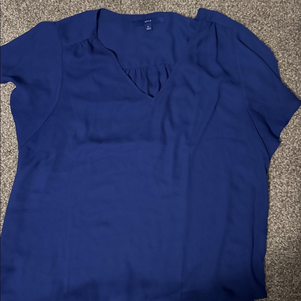 Apt. 9 Deep Blue V-Neck Top